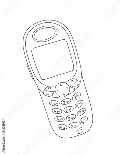 Mobile phone line art vector illustration