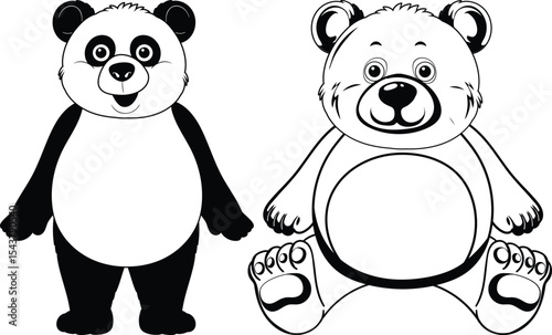 Baby Bear Eps, Vector File Black and White