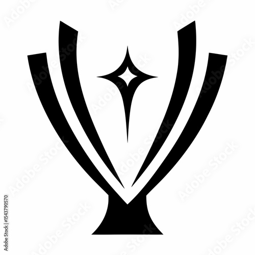 Modern Trophy Icon Vector for Gaming, Sports, and Award Branding.