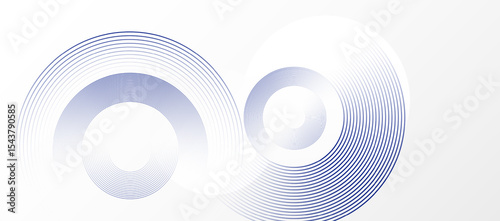 Abstract white background with blue circle rings. Digital future technology concept. vector illustration.	
