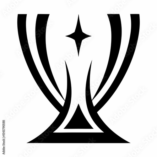 Modern Trophy Icon Vector for Gaming, Sports, and Award Branding.