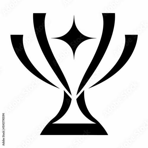 Modern Trophy Icon Vector for Gaming, Sports, and Award Branding.