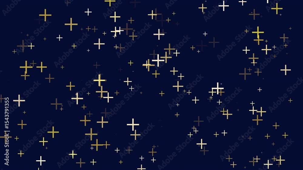 A simplistic and elegant image featuring a blue background adorned with striking gold stars forming a cross-like pattern, creating a celestial and harmonious aesthetic