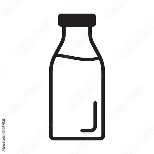 Bottle line icon. Milk bottle icon. Milk jar icon.