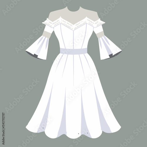 vector illustration of a wedding dress