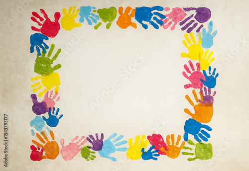  Colorful kids Handprint Frame for School Projects