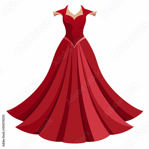 red dress isolated on white background