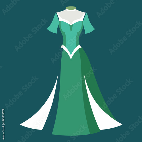 wedding dress vector illustration