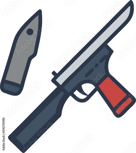 weapon vector icon on white or transparent background