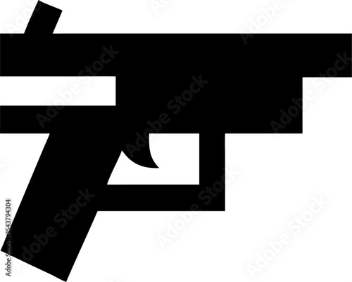 Gun vector silhouette icon on white or transparent background