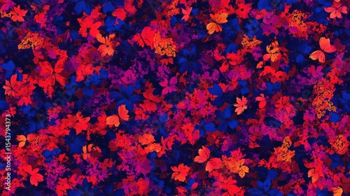 Vibrant Leaf Patterns, Colorful Autumn Foliage Design, Seamless Textures, Nature Inspired Graphics, Abstract Backgrounds for Creative Projects