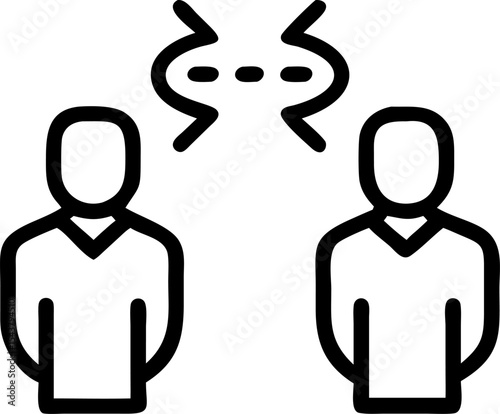 conflict vector outline icon on white or transparent background	