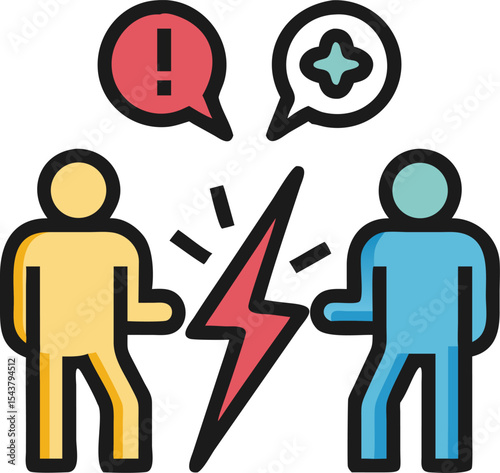 conflict vector icon on white or transparent background