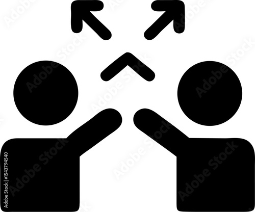 conflict vector silhouette icon on white or transparent background