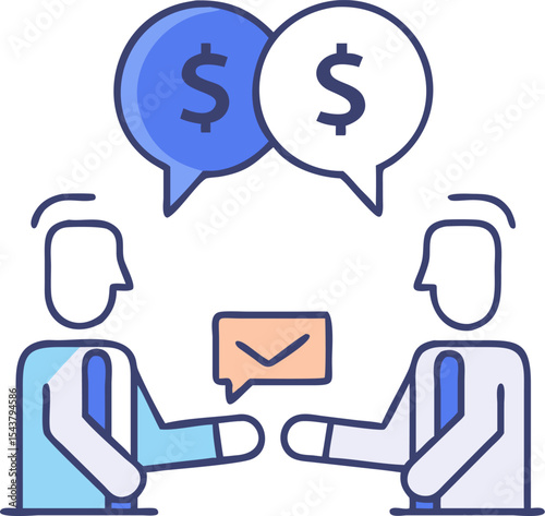 negotiation vector icon on white or transparent background