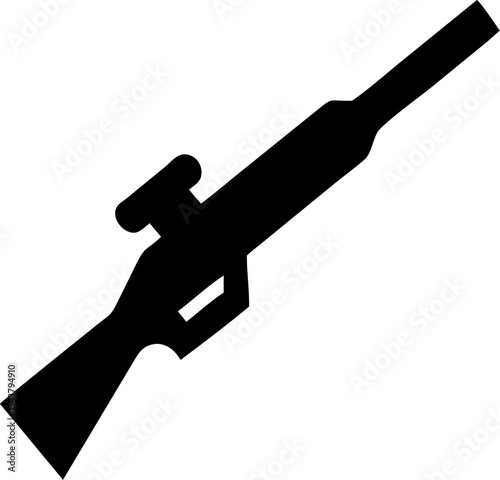rifle vector silhouette icon on white or transparent background