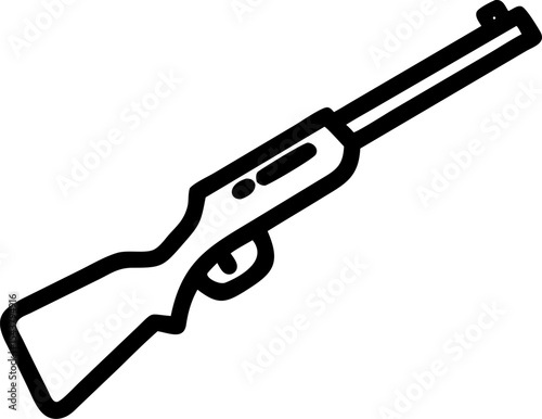 rifle vector outline icon on white or transparent background	