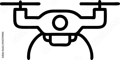 Drone vector outline icon on white or transparent background	