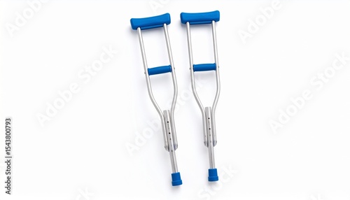 Photo of a medical  Underarm crutches on a plain white background