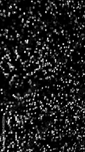 Shiny water drops on black background with winter and festive design elements