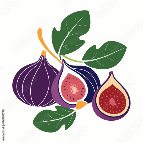 fresh figs with leaves