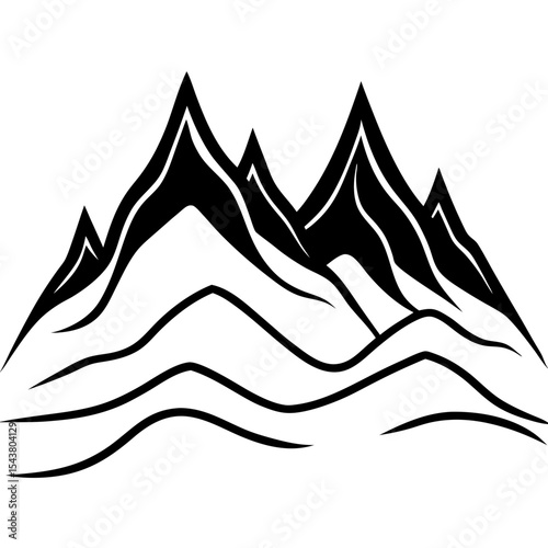 Silhouette of Flowing Peaks