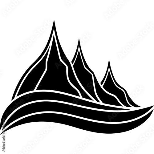 Silhouette of Flowing Peaks