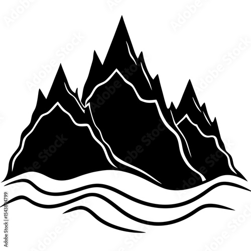 Silhouette of Flowing Peaks