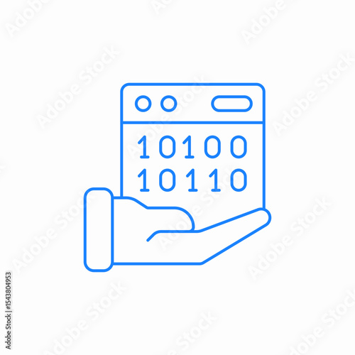 binary code support icon sign vector