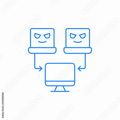 botnet attack icon sign vector
