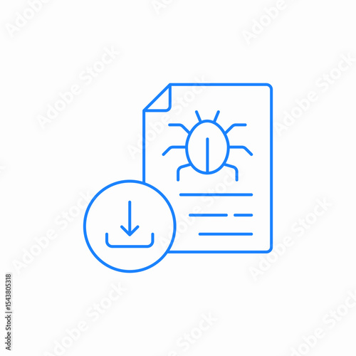 bug document download icon sign vector