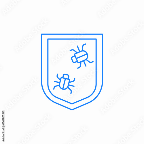bug shield icon sign vector