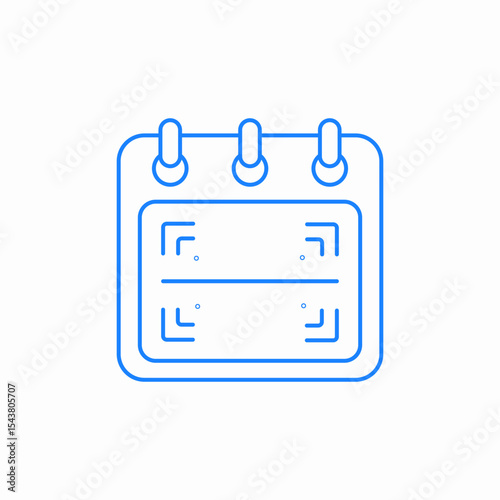 calendar scan icon sign vector