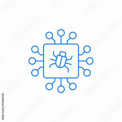 bugged microchip icon sign vector