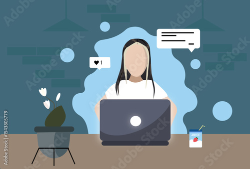 business woman with laptop