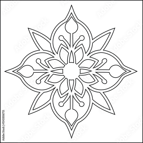 High quality detailed black and white vector graphic design