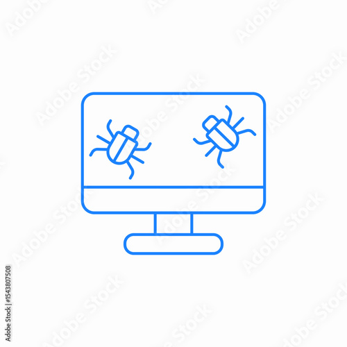 desktop bugs icon sign vector