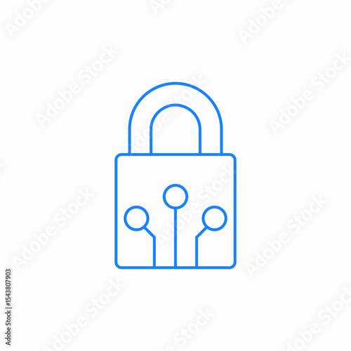 digital padlock icon sign vector