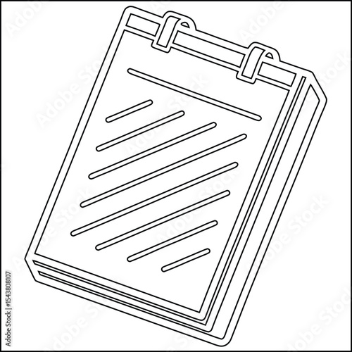Stylized notebook or clipboard illustration