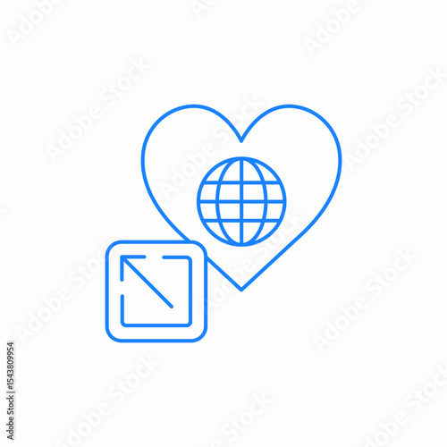 global heart icon sign vector