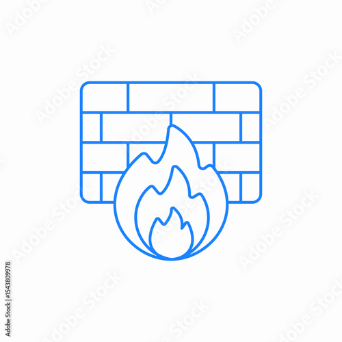 firewall protection icon sign vector