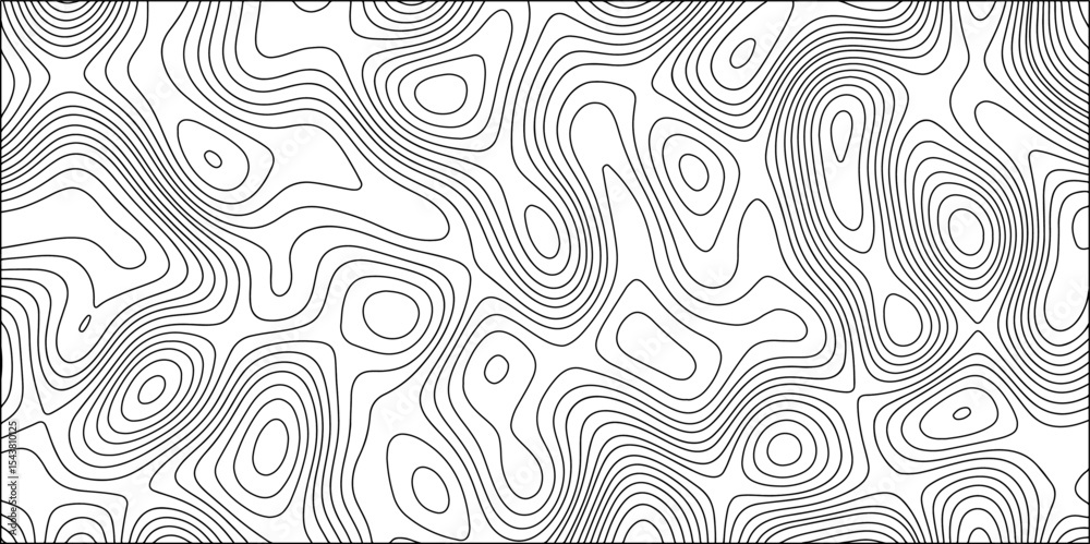 Abstract Black and white background vector, topographic contours map background. Wave Line topography map contour. Terrain lines, with varying line and featuring organic pattern Abstract Black and white background vector, topographic contours map background. Wave Line topography map contour. Terrain lines, with varying line and featuring organic pattern