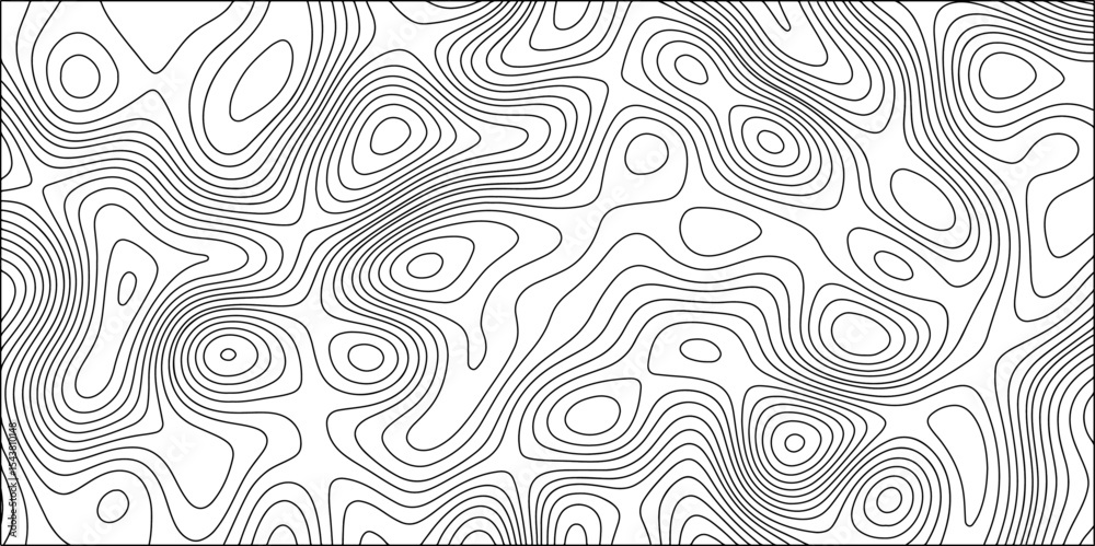 Abstract Black and white background vector, topographic contours map background. Wave Line topography map contour. Terrain lines, with varying line and featuring organic pattern Abstract Black and white background vector, topographic contours map background. Wave Line topography map contour. Terrain lines, with varying line and featuring organic pattern