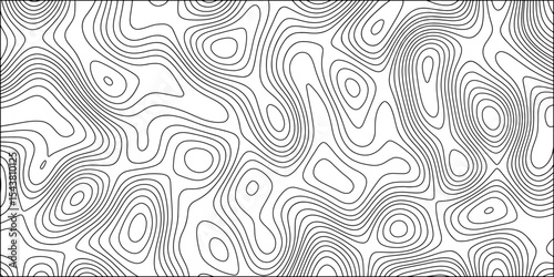 Abstract Black and white background vector, topographic contours map background. Wave Line topography map contour. Terrain lines, with varying line and featuring organic pattern