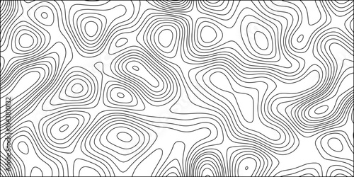 Abstract Black and white background vector, topographic contours map background. Wave Line topography map contour. Terrain lines, with varying line and featuring organic pattern
