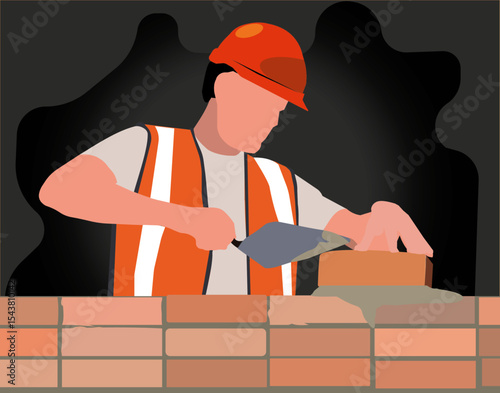 construction worker with trowel