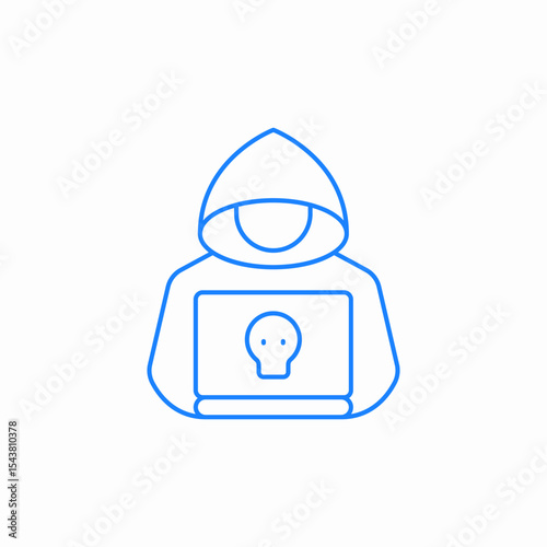 hacker laptop malware icon sign vector