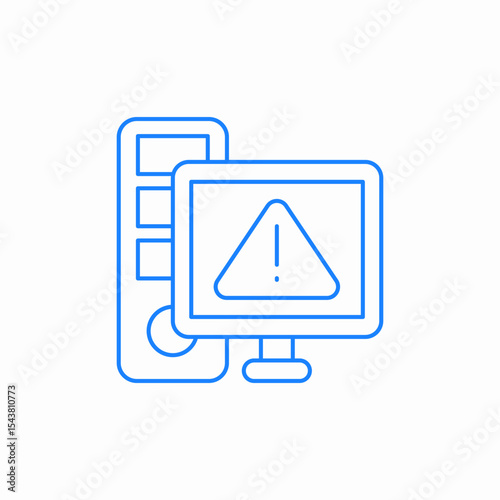 hardware alert monitor icon sign vector