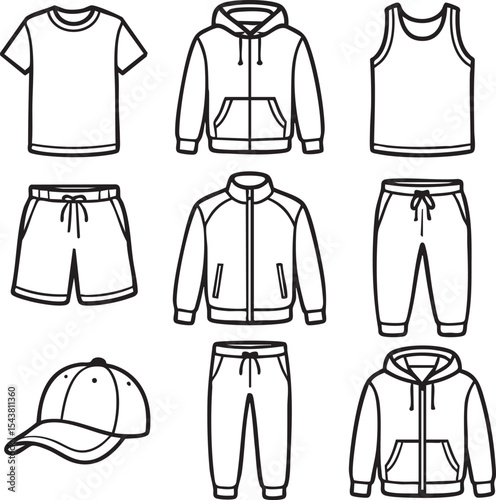 set of vector clothing items