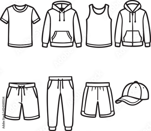 set of vector clothing items